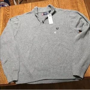 New Chaps 1/4 Zip Gray 2XL Sweater